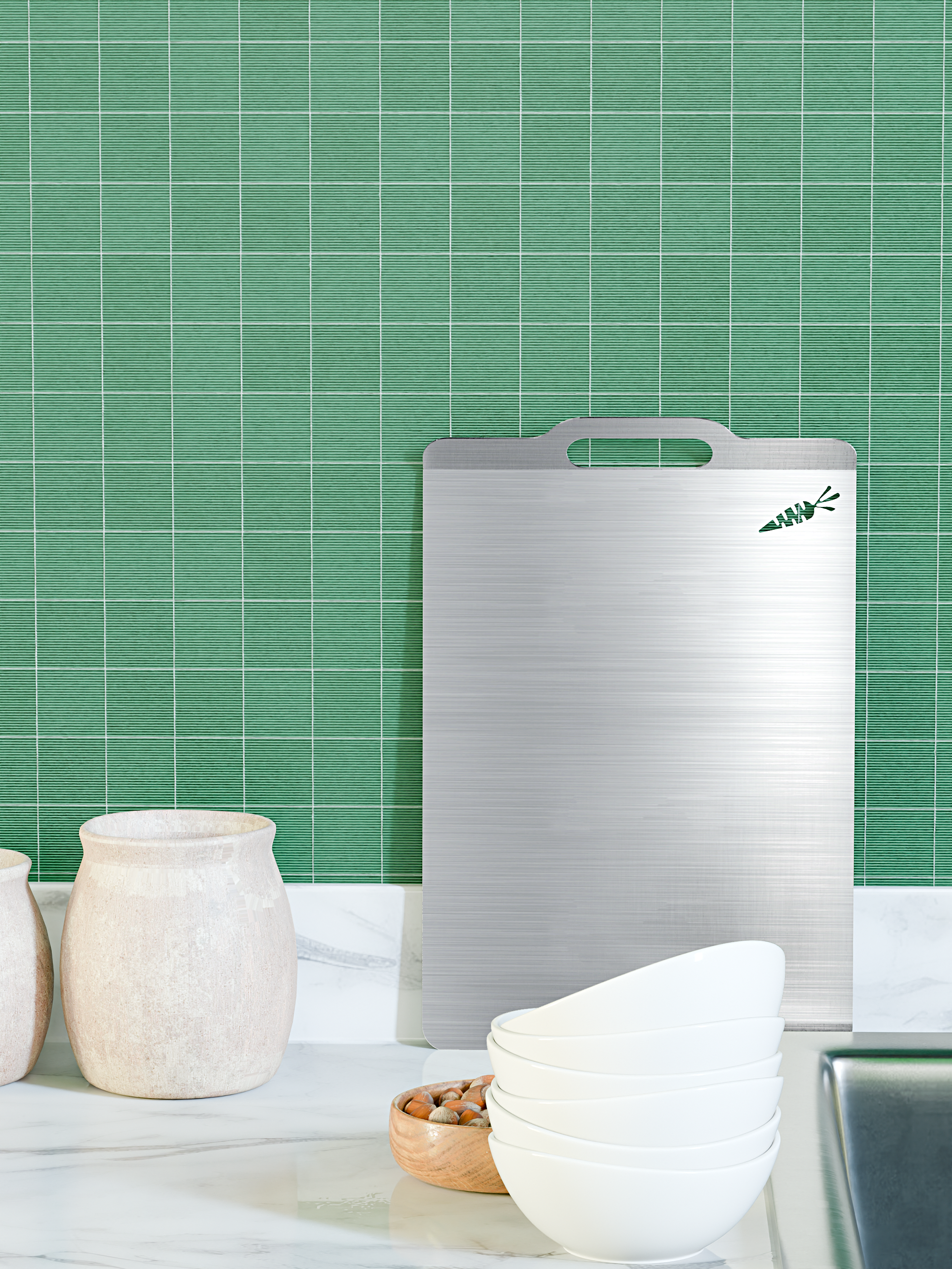 Steel chopping board