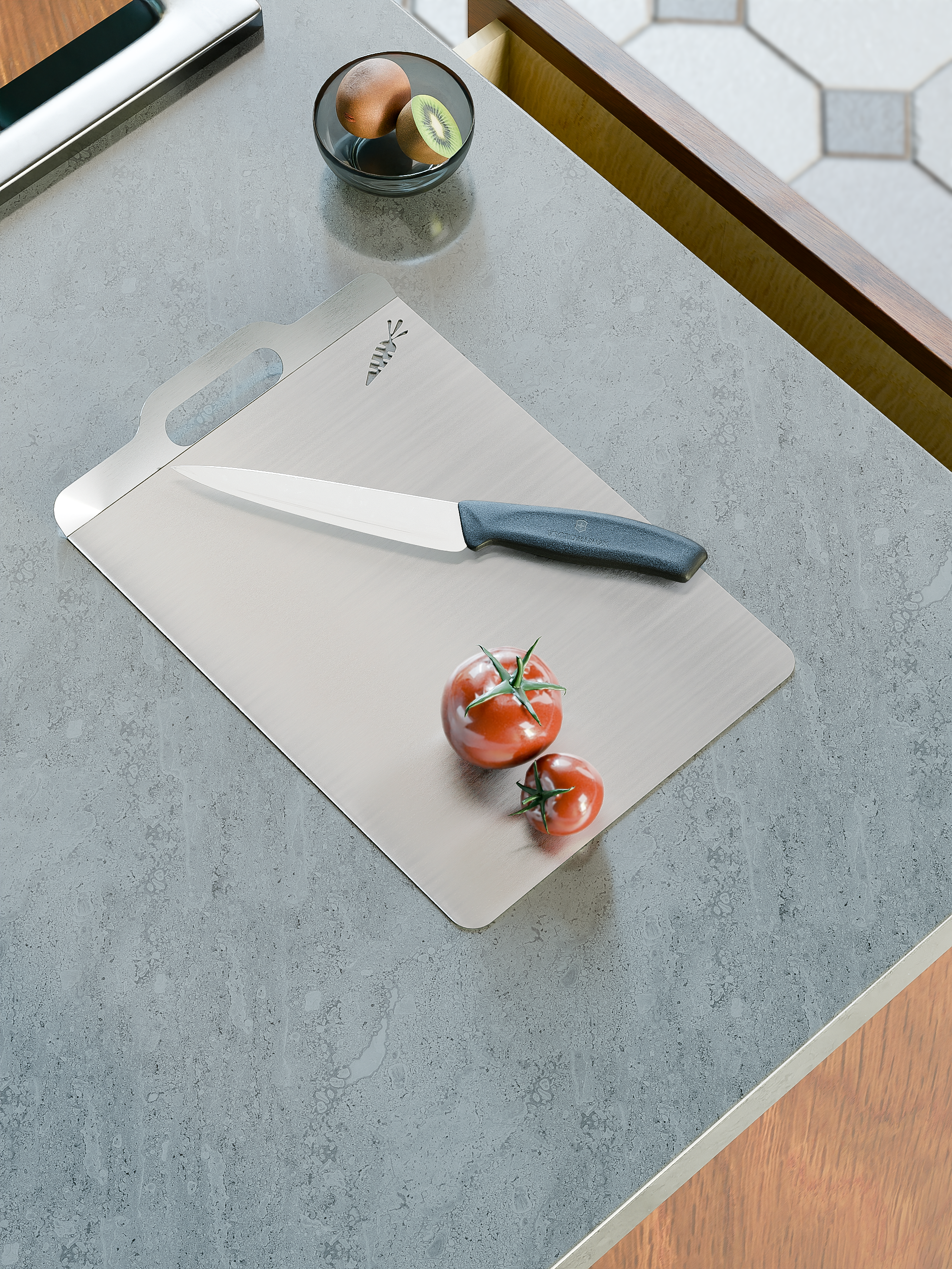 Steel chopping board