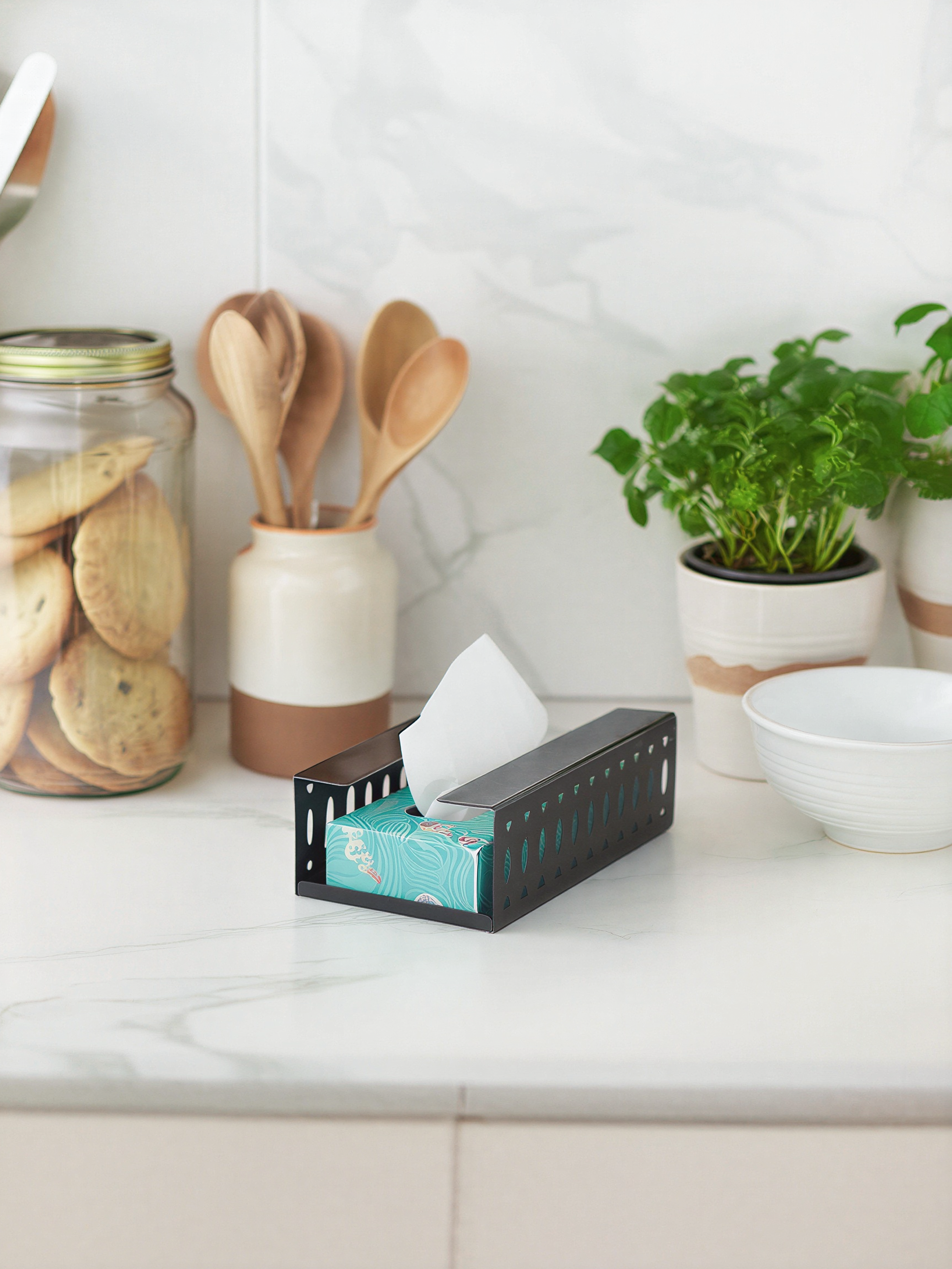 Tissue Holder | Slim Countertop Tissue Dispenser