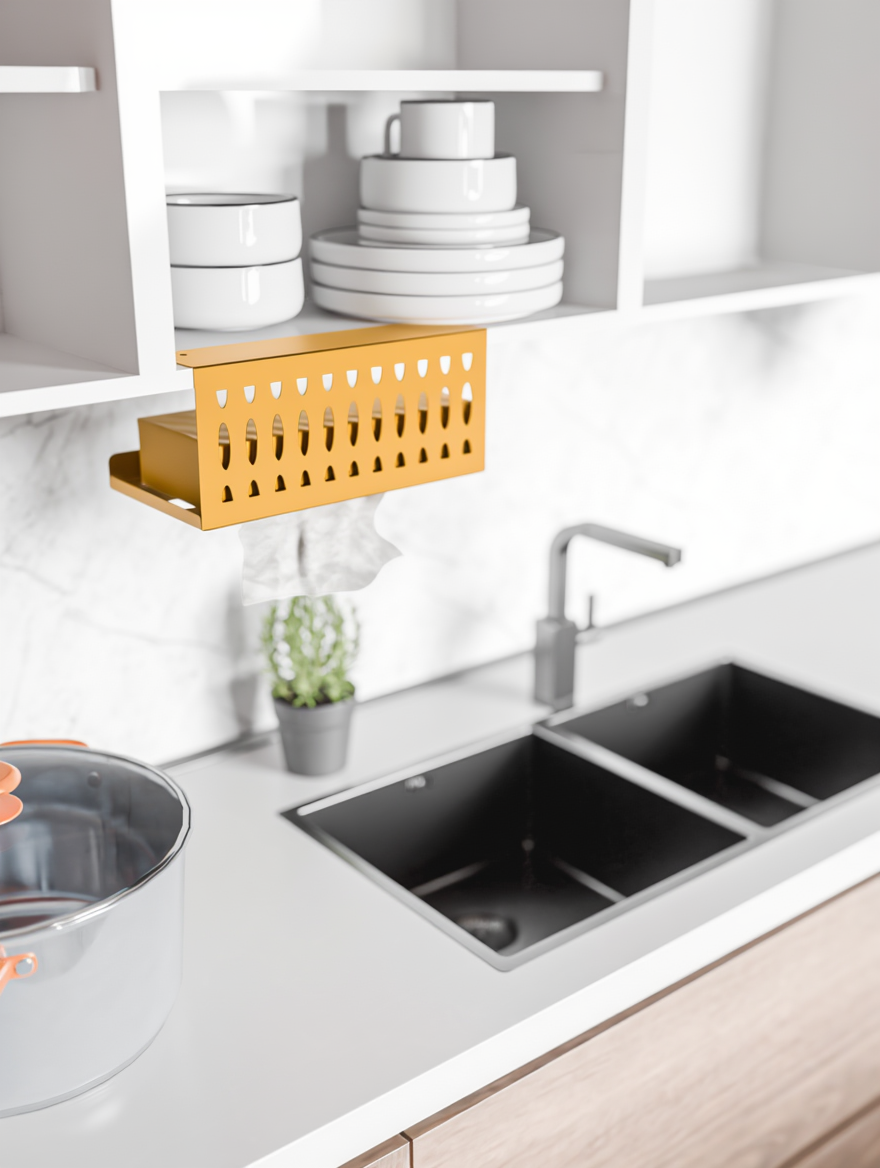 Tissue Holder Kitchen – Wall-Mounted Deep Paper Towel Dispenser