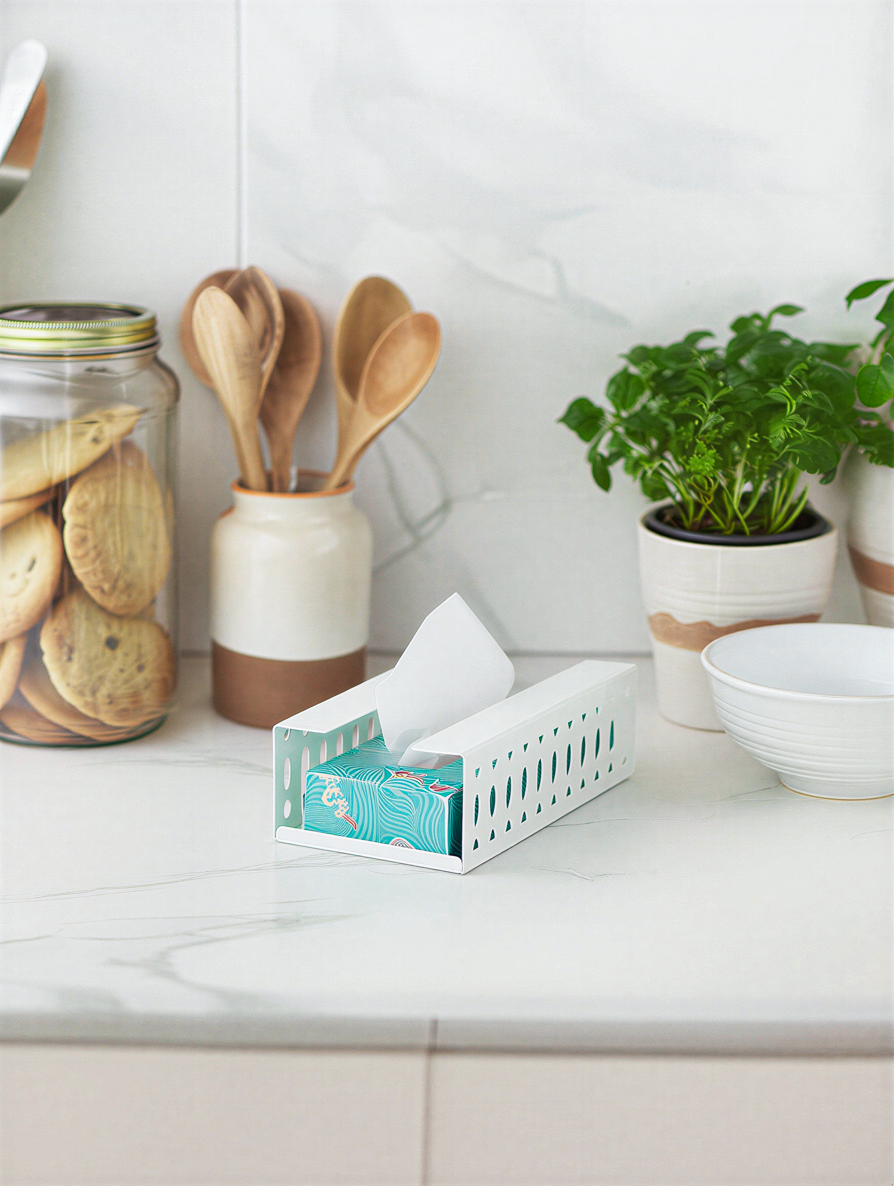 Tissue Holder | Slim Countertop Tissue Dispenser